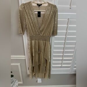 Maje Gold High-Low Women's Dress